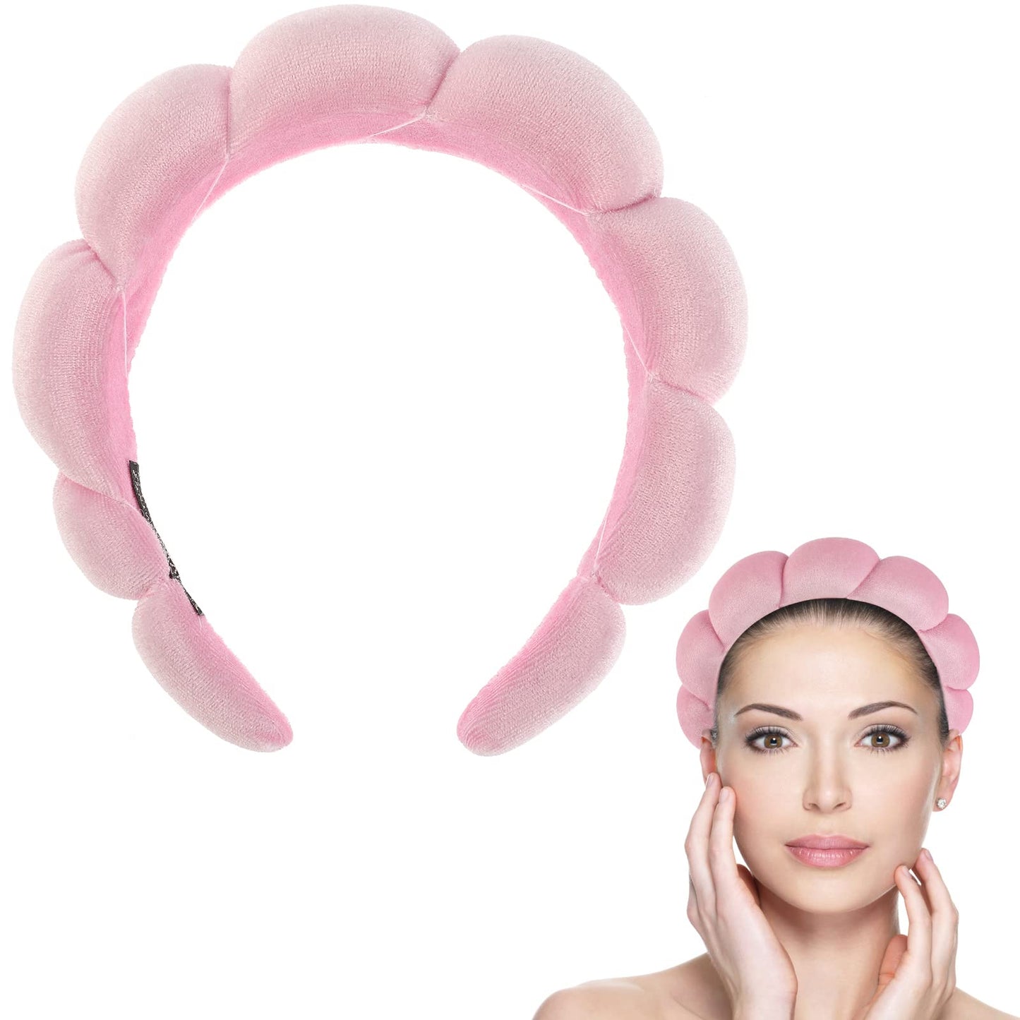 WLLHYF Spa Headband Sponge Terry Towel Cloth Fabric Headband Puffy Fashion