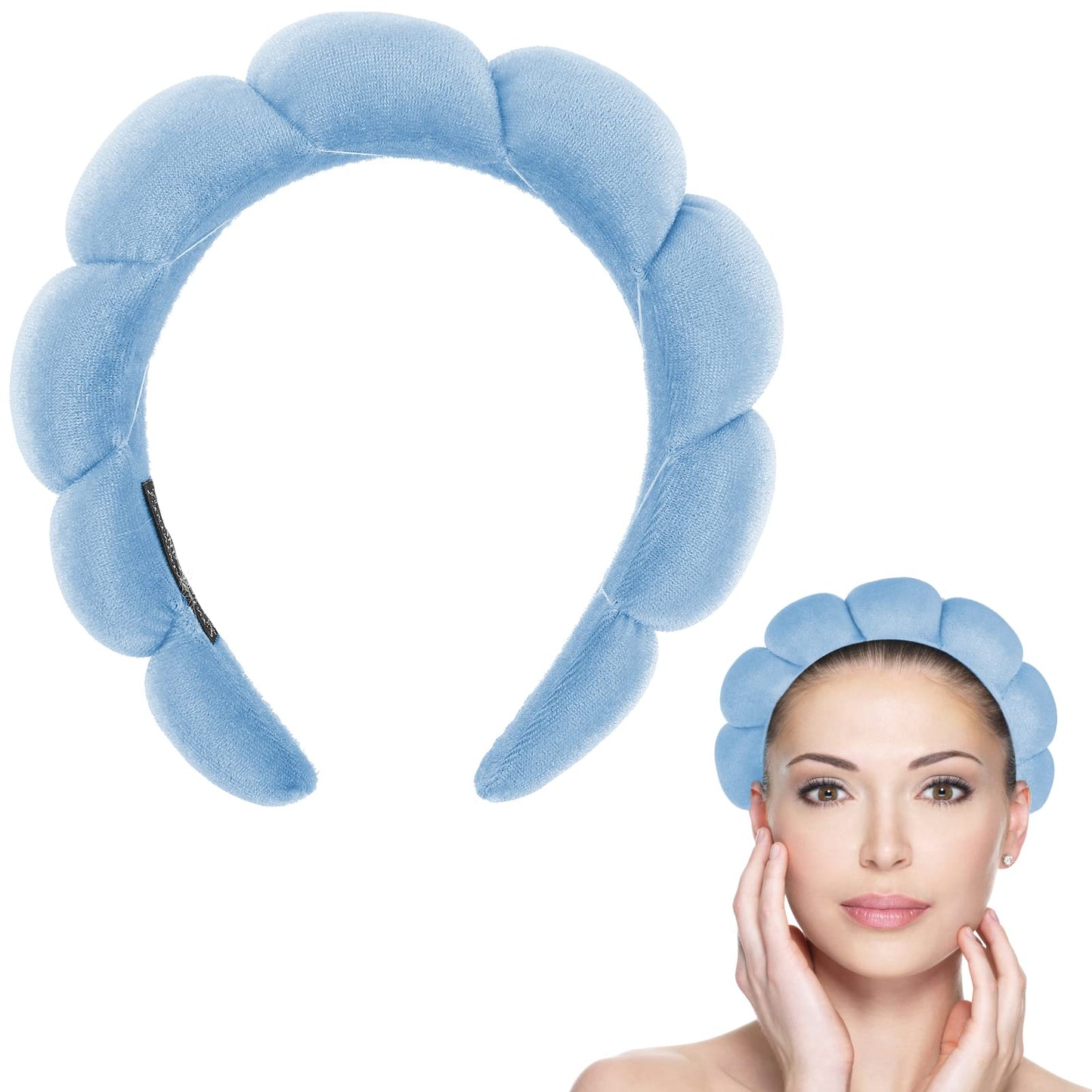 WLLHYF Spa Headband Sponge Terry Towel Cloth Fabric Headband Puffy Fashion